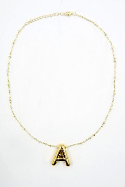 Trend Alaçatı Stili Goldene 3D-Gold-Halskette mit Buchstabe A für Damen ALC-X13851