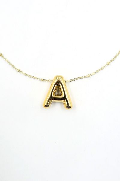 Trend Alaçatı Stili Goldene 3D-Gold-Halskette mit Buchstabe A für Damen ALC-X13851