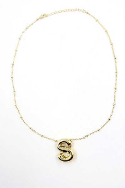 Trend Alaçatı Stili Goldene 3D-Buchstabe-S-Gold-Halskette für Damen ALC-X13863