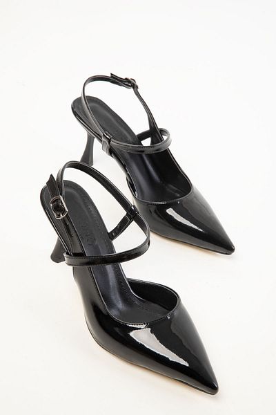 SOHO Black Patent Leather Women's Classic Heeled Shoes 20405