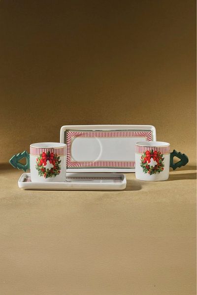 Karaca New Year's New Year's Garland 2-Person Coffee Cup 100 ml