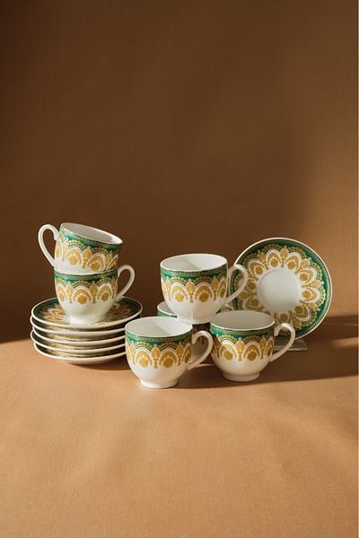 Karaca Zen Green 6-Person Coffee Cup Set 90 ml