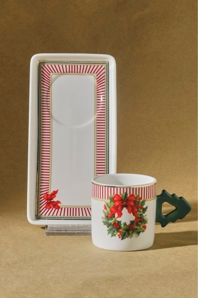 Karaca New Year's New Year's Garland 2-Person Coffee Cup 100 ml