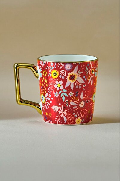 Karaca Flower M Letter Mug 350 ml