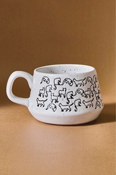 Karaca Cat White Mug 450 ml