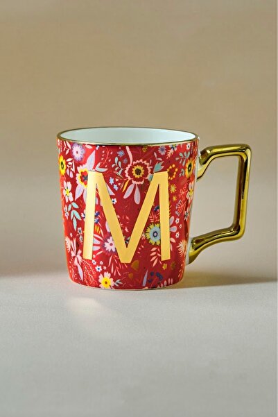 Karaca Flower M Letter Mug 350 ml