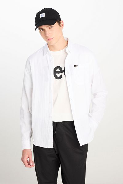 Lee Relaxed Fit Geniş Kesim %100 Pamuk Beyaz Gömlek