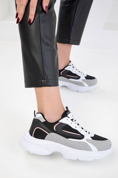 SOHO White-Black-Powder Women's Sneaker 20413