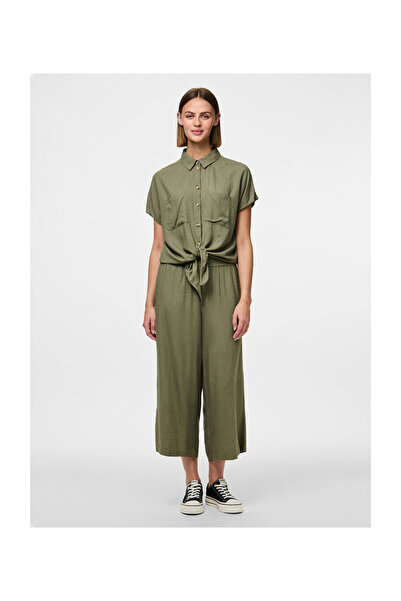 PIECES Cămașă verde Deep Lichen pentru femei și fete