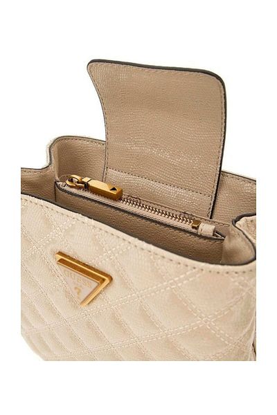 Guess Women's Zippered Strap Logo Detailed Brown Shoulder Bag Hwqk95 15010-Alm