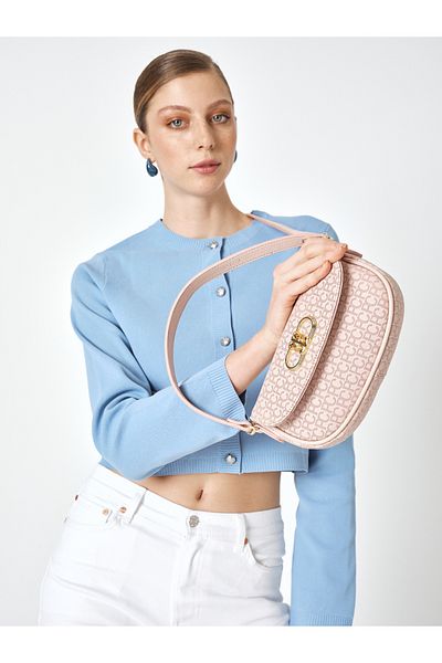 Pierre Cardin Geantă de umăr pentru femei cu alfabet mic roz pudra 05PO25Y1990