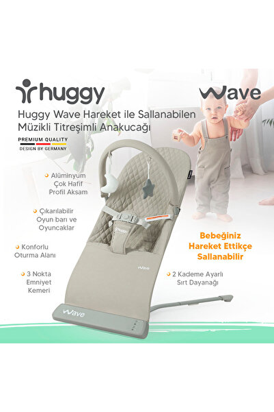 Huggy Wave Sallanabilir Müzikli Titreşimli Ana Kucağı Mavi