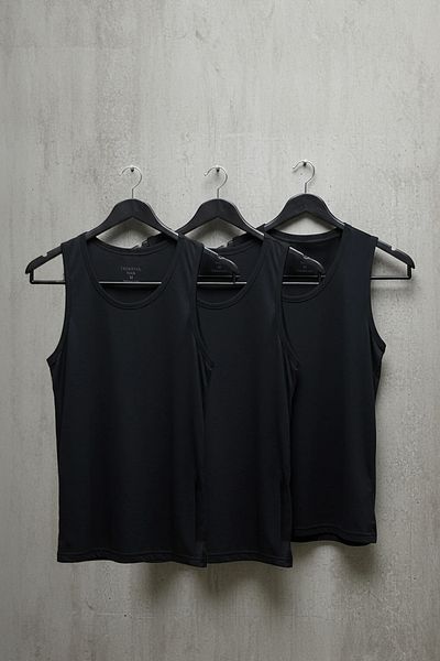 Trendyol Collection Schwarzes 3-teiliges Unterwäsche-Unterhemd aus gekämmter Baumwolle mit U-Ausschnitt