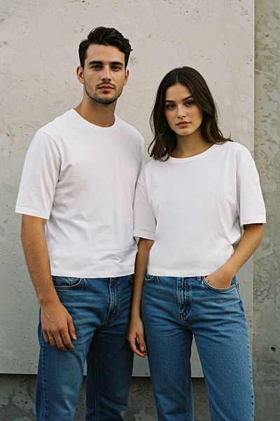 Trendyol Collection Dickes Premium-Boxy-T-Shirt in Weiß – TMNSS25TS00080