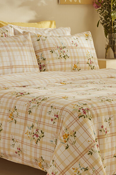 Karaca Home Minella Soft Touch 100% Cotton Double Duvet Cover Set - Yellow