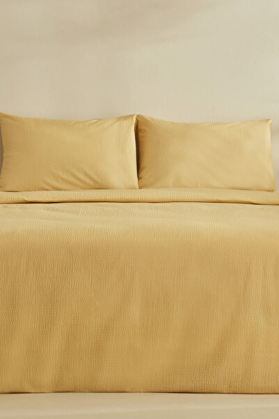 Karaca Home Fiora Soft Touch 100% Cotton Double Duvet Cover Set Yellow