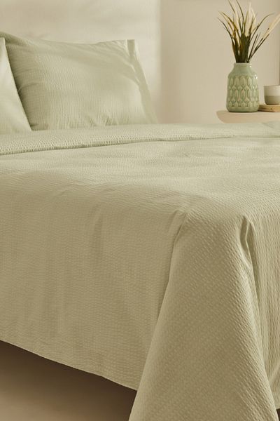 Karaca Home Σετ παπλωματοθήκης Fiora Soft Touch Green Double 100% βαμβάκι