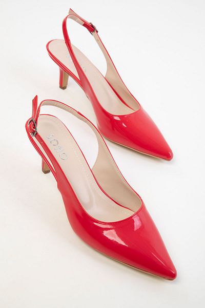 SOHO Klassische Damenschuhe mit Absatz aus rotem Lackleder 20424