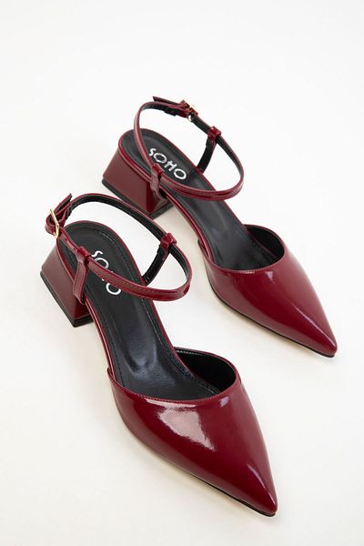 SOHO Claret Red Patent Leather Women's Classic Heeled Shoes 20425
