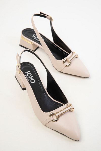 SOHO Beige Women's Classic Heeled Shoes 20423