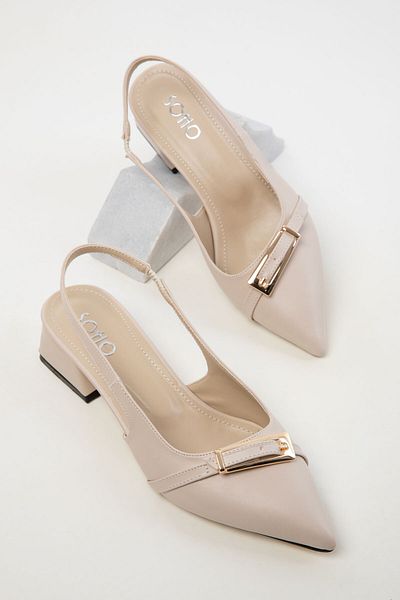 SOHO Beige Women's Classic Heeled Shoes 20429