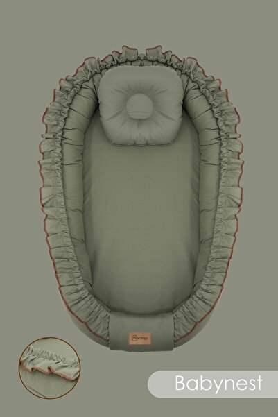 mordesign Fırfırlı Bebek Yatağı, %100 Pamuk Babynest, 0-24 Ay Kullanım, Baş Y...