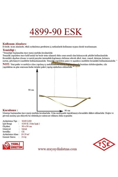 Eray Aydınlatma 4899-90 Eskitme Led Avize