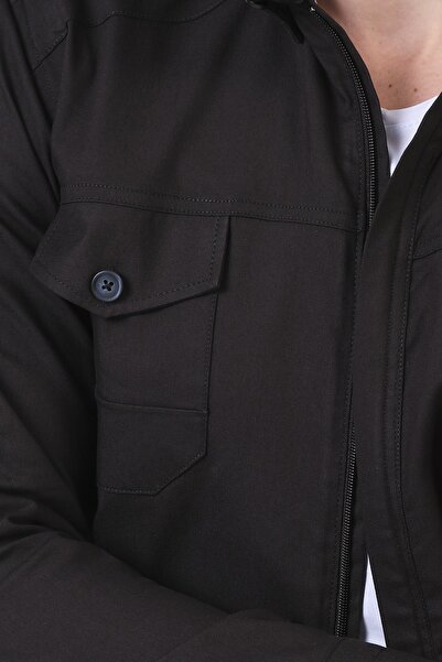 Giymoda Мъжка риза от деним с цип и редовна кройка