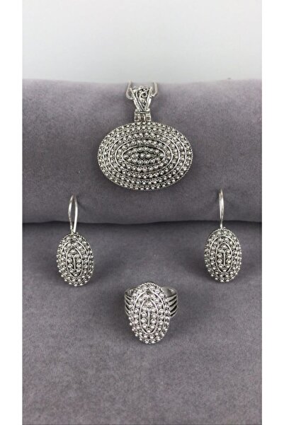 BEY SİLVER Telkari Güverseli Oval Gümüş Kadın Set