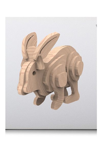 Uçandaire Wooden 3d Jigsaw Puzzle 20 Pieces Rabbit