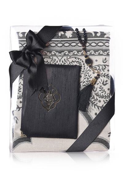 ikrahac Kare Set (SECCADE ŞANTUK YASİN İNCİ TEPİH) Siyah 28x23