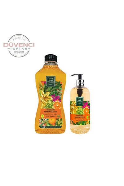 Eyüp Sabri Tuncer Bodrum Tangerine Natural Olive Oil Liquid Soap 1500 Ml and 500 Ml