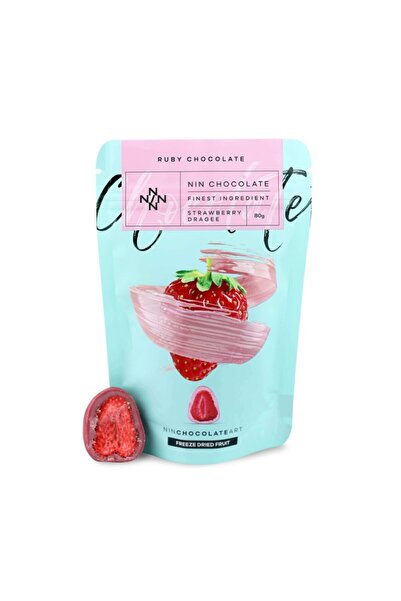 Nin Chocolate Ruby Çikolata Kaplı Kurutulmuş Çilek Draje 80g
