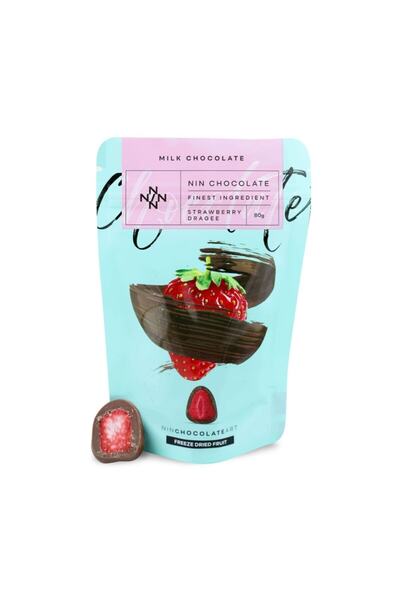 Nin Chocolate Sütlü Çikolata Kaplı Kurutulmuş Çilek Draje 80g