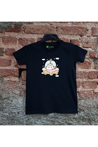 SCUBAPROMO Unicorn 5 crna dječja unisex majica sa printom