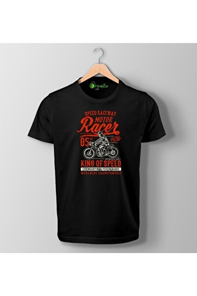 SCUBAPROMO Organikse Motor Racer majica sa printom, unisex, crna