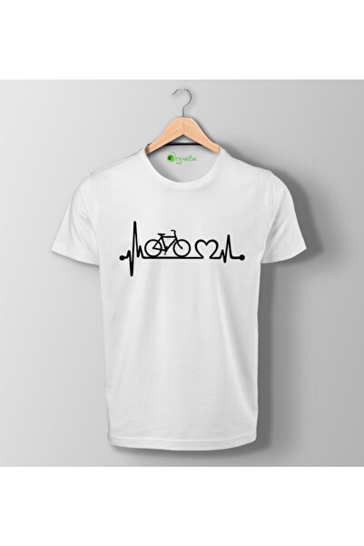 SCUBAPROMO Organikse My Heartbea unisex majica sa printom, bela