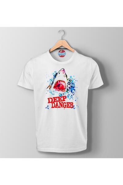 SCUBAPROMO Crna majica sa štampanim natpisom "Deep Danger"