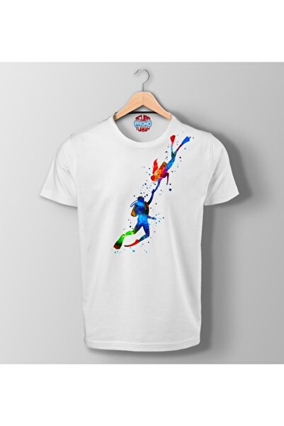 SCUBAPROMO تي شيرت أبيض مطبوع عليه My Buddy My Love Scuba