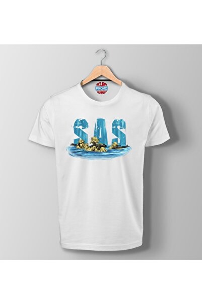 SCUBAPROMO Su Altı Savunma Sas Baskılı Beyaz Tişört