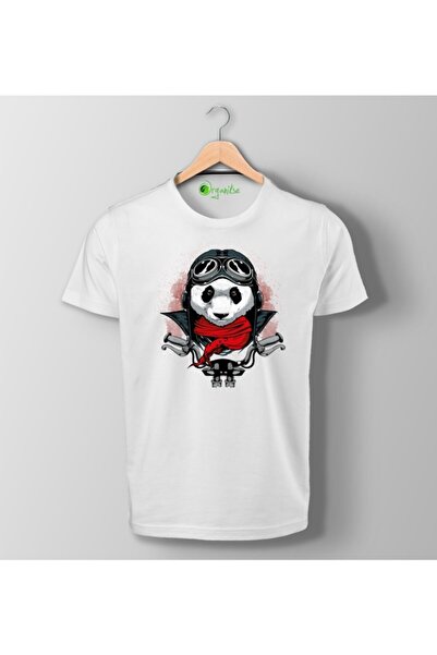 SCUBAPROMO Organiksa Chopper Panda majica sa printom, unisex, bela