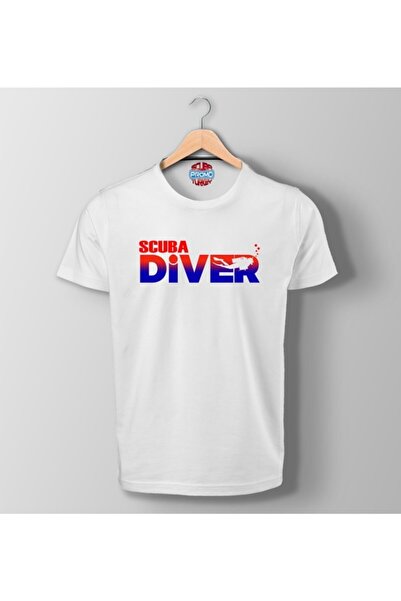 SCUBAPROMO Bela majica sa šarenim printom za ronilače