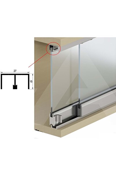 Albatur 7700 Alüminyum Delikli Üst Ray Profil 2 Mt