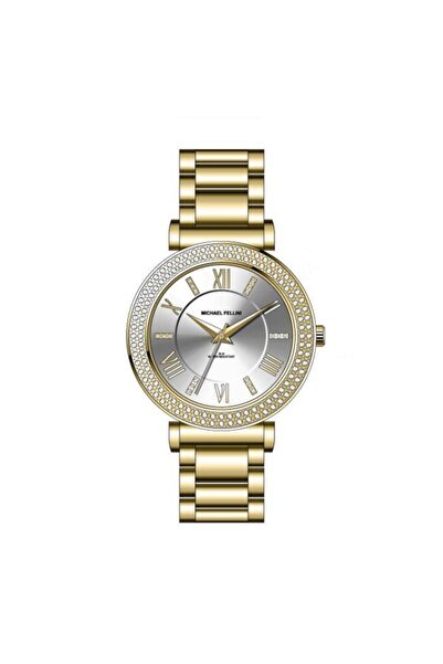 Michael Fellini Mıchael Fellını 2100-2 Altın Kaplama Taşlı Bayan Kol Saati