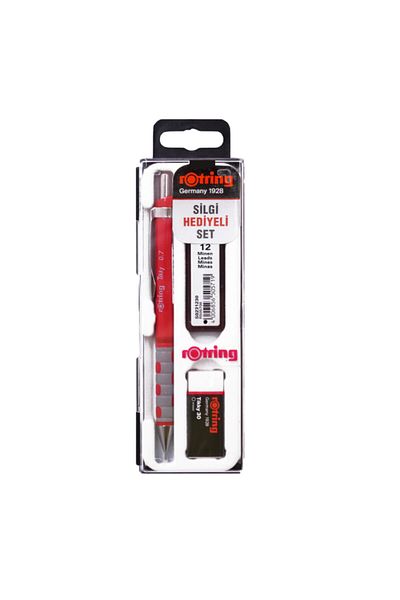 Yeni Konsept Rotring Tikky Red Versatil Pen 0.7mm Eraser Tip Set