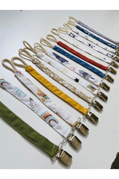 Sevgin Home Muslin Pacifier Strap Blue