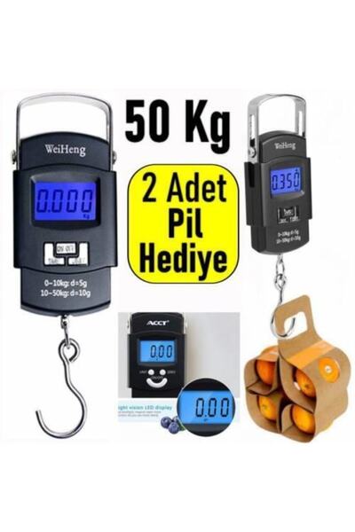 SHAVER El Kantarı 50 Kg Kapasiteli Portatif Kancalı El Tartısı Dijital Lcd Ek...