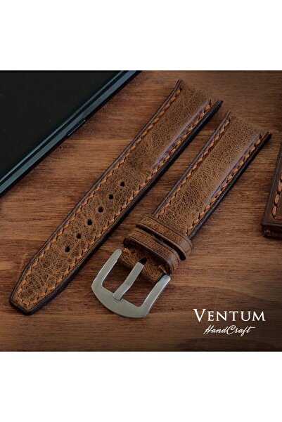Ventum Craft 26mm Kahverengi Full Dikiş El Yapımı Deri Kordon