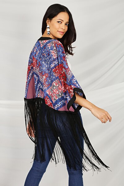 Select Moda Women's Colorful Tassel Kimono