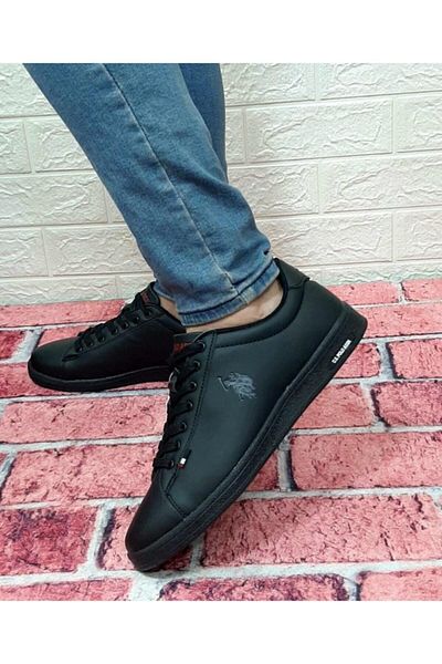 U.S. Polo Assn. U.s.polo Franco Black Flat Sole Sneaker Men's Sports Shoes